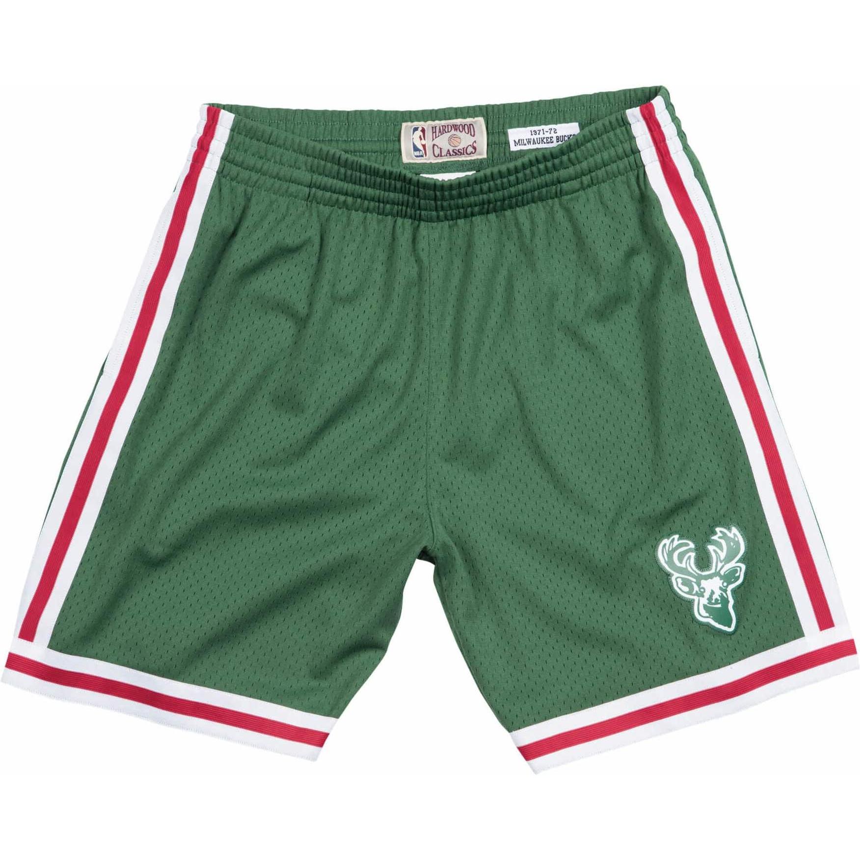 Mitchell & Ness, Herren, Shorts, M&N NBA Swingman Shorts Milwaukee Bucks Road 1971-72 - M, Grün, (M)