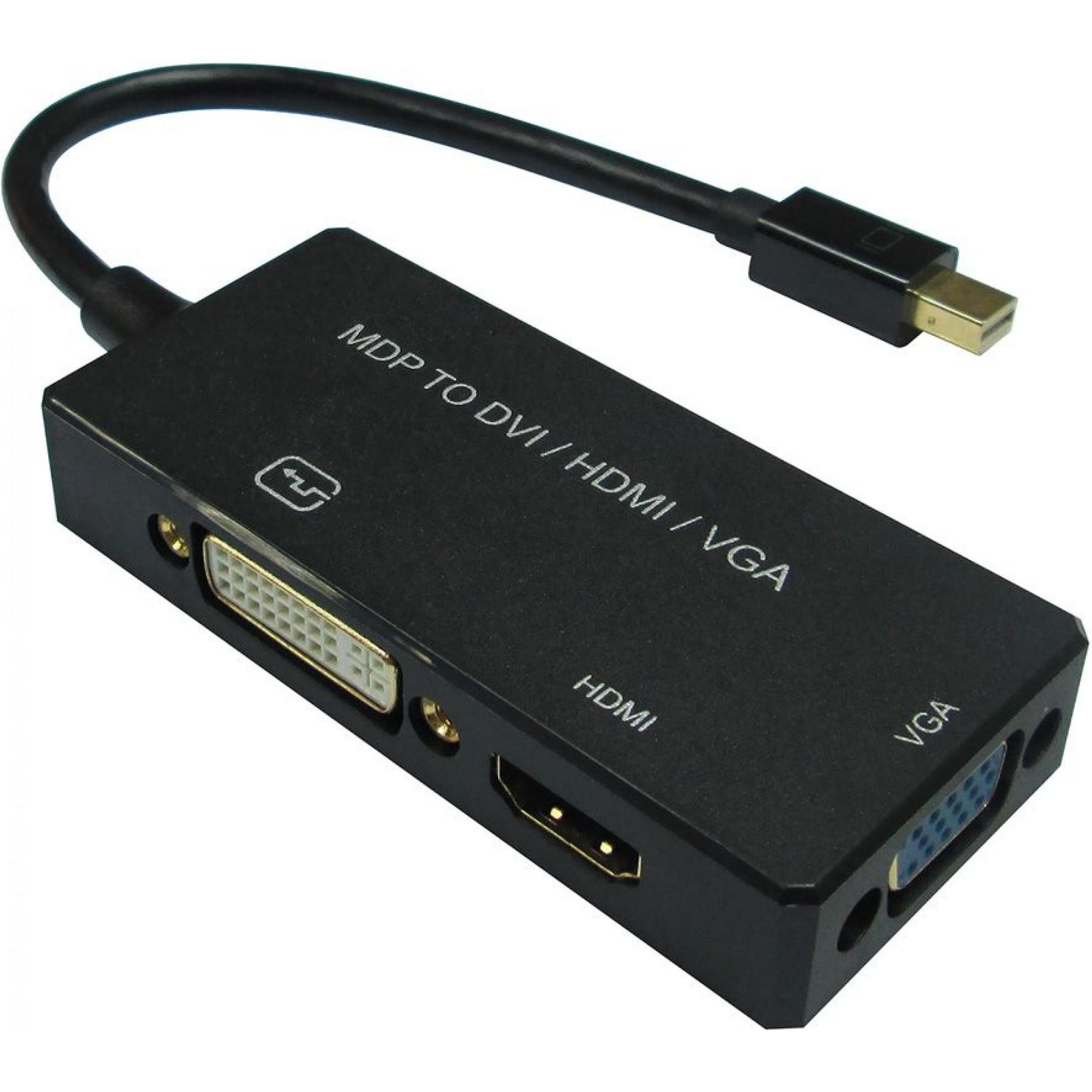 Value Nero Mini Displayporta A (Dvi, Hdmi, Vga, 10 Cm), Adattatore Dati + Video,