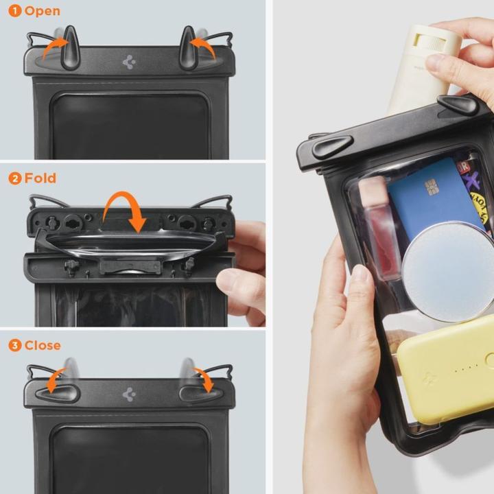 Image du produit Spigen - Waterproof Case (A603) - IPX8, for Phone, max 6.9" - Black (Apple iPhone 12, Apple iPhone 13, Apple iPhone 14, Apple iPhone 15, Apple iPhone 16, Google Pixel 7, Google Pixel 8, Google Pixel 9)