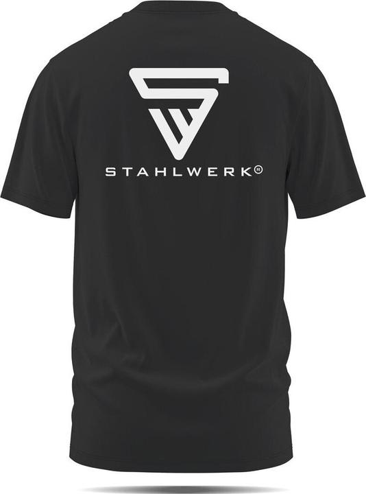 Produktbild Stahlwerk T-Shirt Schwarz Grösse XL Kurzarm-Hemd mit Logo-Print 100% Baumwolle (XL)