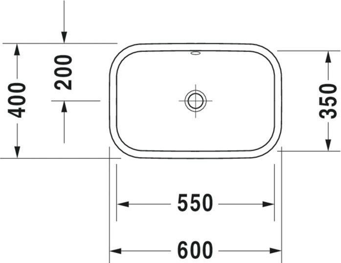 Produktbild Duravit Aufsatzbecken HAPPY D.2 m ÜL o HLB 600x400mm geschli o HL we WG (400 mm, 600 mm)