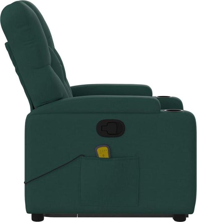 Image du produit vidaXL Fauteuil de massage avec fonction releveur Fauteuil de relaxation Vert foncé Tissu