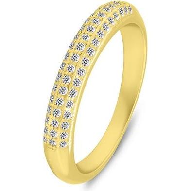 Brilio, Ring, Silver - Gold-plated ring with sparkling zircons RI135Y - Circuit: 58 mm, (58)