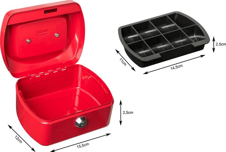 Productafbeelding Idena Geldkistje 6" 155x120x90mm, rood