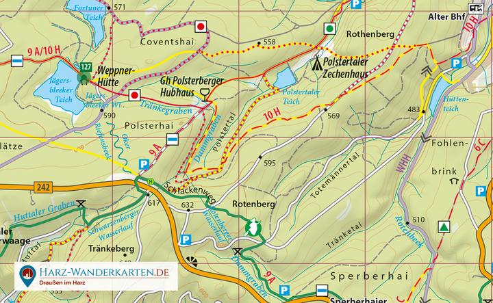 Produktbild Der Harz in 4 Teilen, 4 Wander- und Fahrradkarten