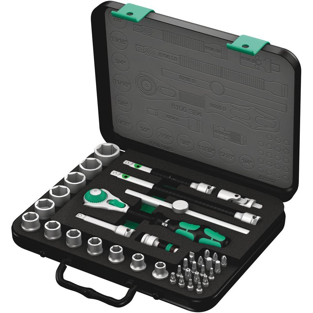 Wera, Steckschlüssel + Stecknuss, 8100 SB 4 Zyklop Speed-Knarrensatz