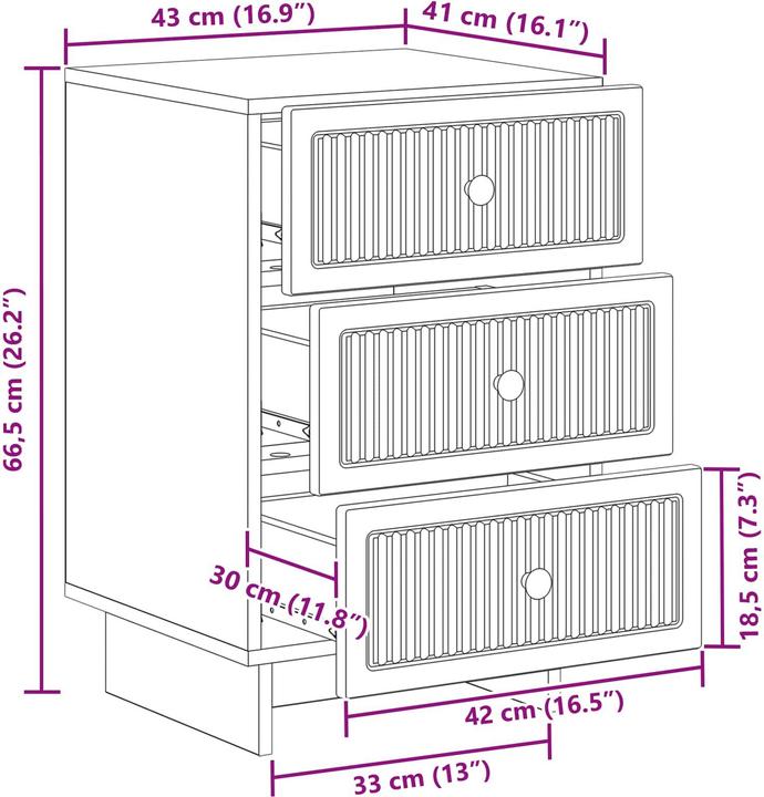 Immagine prodotto vidaXL Nachttisch (41 x 41 x 66.50 cm)