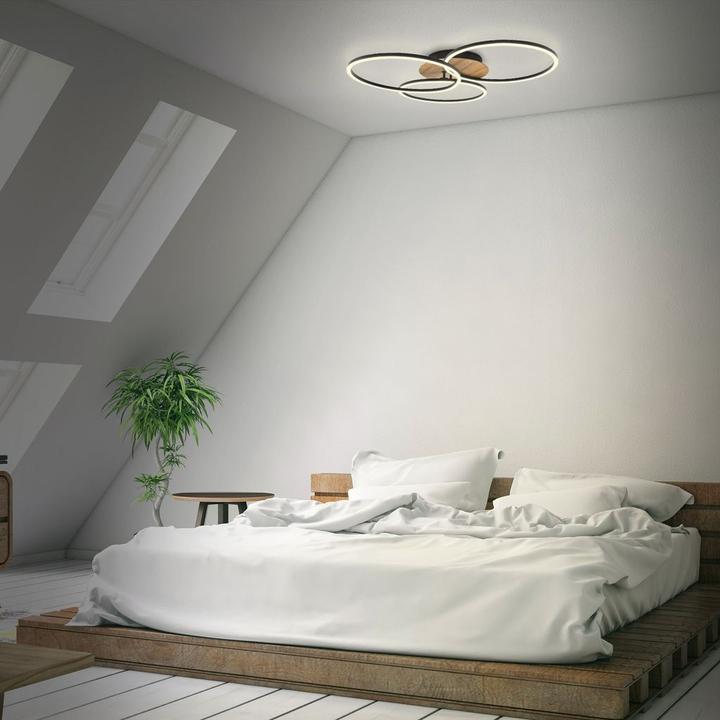 Immagine prodotto B.K.Licht Plafoniera LED CCT, legno, nero, LED/42,5W (1500 lm)