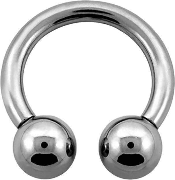 Produktbild Star Piercing Circular Barbell Innengewinde silber mit zwei Kugeln (ohne Messing, Titan)
