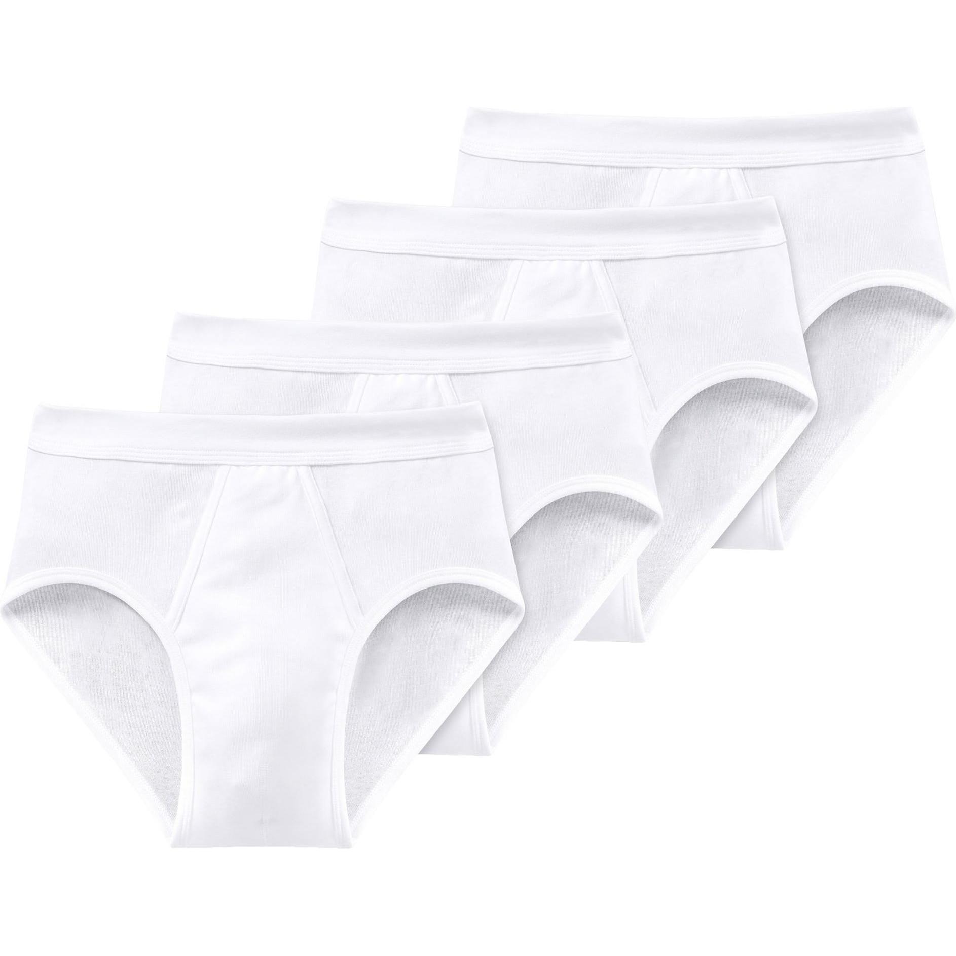 Schiesser, Herren, Unterhosen, Slip Klassisch Bequem sitzend ESSENTIALS, Weiss, (M, 4er Pack)