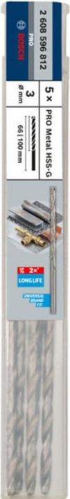 Produktbild Bosch Professional Zubehör PRO Metal HSS-G Spiralbohrer, 3 x 66 x 100 mm (3 mm)