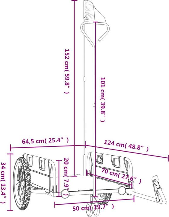 Produktbild vidaXL Fahrradanhänger Oxford-Gewebe und Eisen