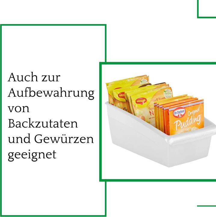 Produktbild Novaliv Suppentütenbox gross Schubladen Organizer Küche - 25 x 16 cm WEISS Gewürzaufbewahrung Box - (16 cm, 1x)