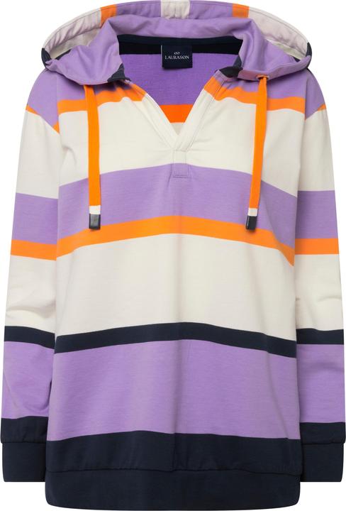 Produktbild Laurasøn Damen Hoodie, Ringel, Kapuze, Langarm, OEKO-TEX blaues flieder L 821054810-L (L)