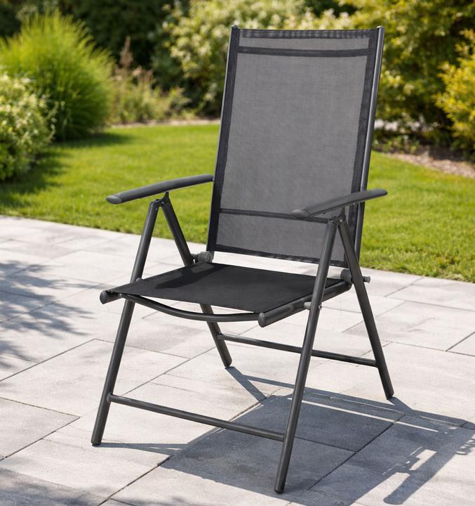 Produktbild Mojawo Garten Klappstuhl Aluminium - Textilen Anthrazit / Anthrazit