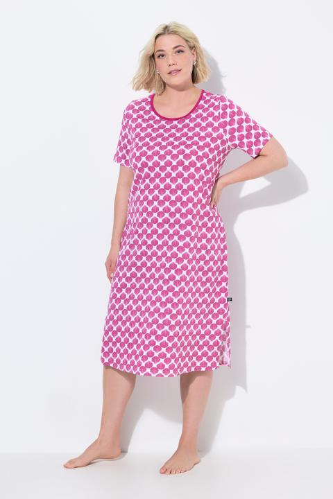 Immagine prodotto Ulla Popken Camicia da notte con conchiglie, scollo a girocollo e mezze maniche (42, 44)