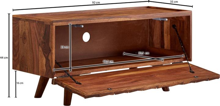 Produktbild FineBuy Lowboard Sheesham Braun (35 x 92 x 44 cm)