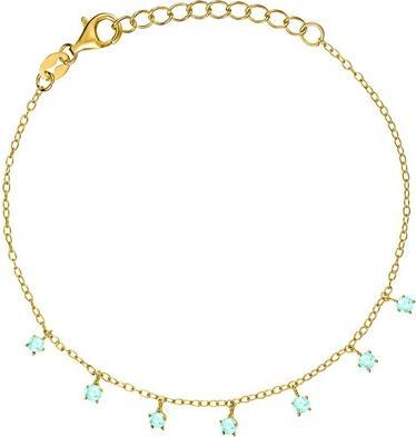La Petite Story - Gold-plated women's bracelet with light blue zircons Silver LPS05AWV69