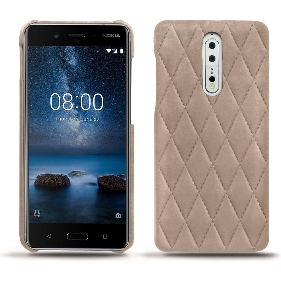 Noreve Lederschutzhülle (Nokia 8), Smartphone Hülle, Beige