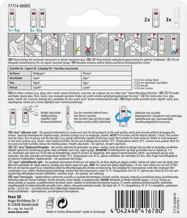 Produktbild tesa 77774 MOUNTING SYSTEM. 2X1KG