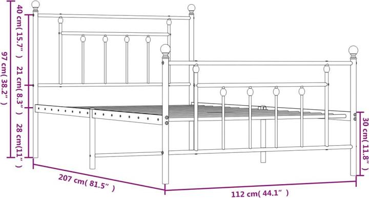 Produktbild vidaXL Bettgestell (107 x 203 cm)