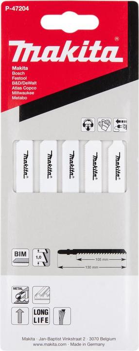 Actual product image Makita P-47204 Siarapjūklio pjūkleliai 25TPI" 105MM 5Vnt. BIM Metalui