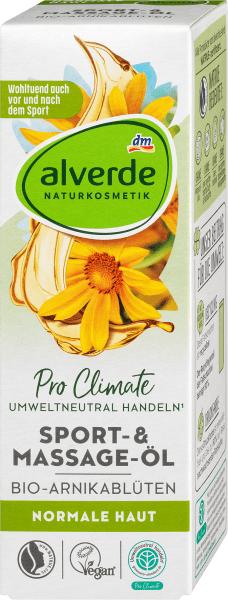 Image du produit dm alverde Huile de massage sport Fleurs d'arnica bio (Huile pour le corps, 100 ml)