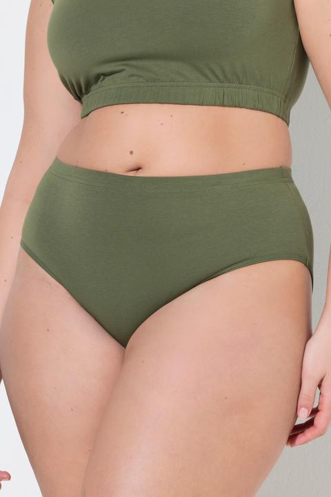 Produktbild Ulla Popken Midislips, 2er-Pack, Ringel/einfarbig (62, 2er Pack)