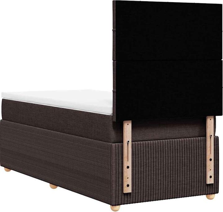 Produktbild VidaXL Boxspringbett Polsterbett Bett mit Matratze Dunkelbraun 80x200cm Stoff (80 x 200 cm)