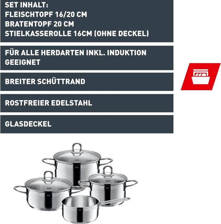 Produktbild Silit Diamant 4-tlg. (Kochtopf, Edelstahl, 20 x 51.80 cm)