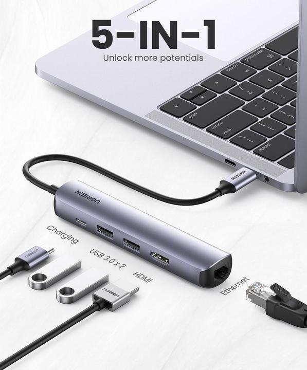 Immagine prodotto Ugreen Da USB-C a 2x USB-A (USB-C, 5 Porti)