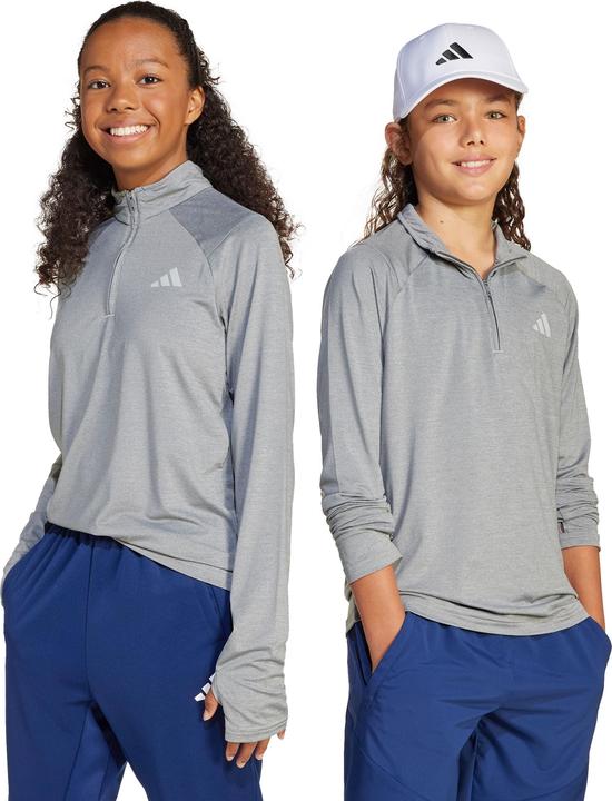 Actual product image adidas Kid's Goto PZ 1/4 Zip Longsleeve Tee (128)