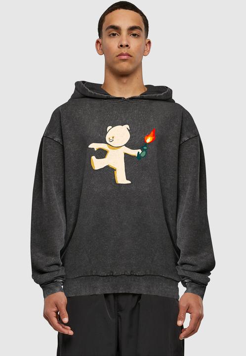 Produktbild Merchcode Brandalised - Molotov Teddy Acid Washed Oversize Hoody - 189393 (M)