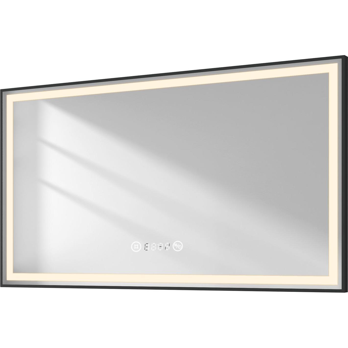 Emke, Spiegelschrank, Badspiegel mit Beleuchtung 120*70cm,Beschlagfrei, Temperatur und Uhr Kaltweiss(6500K), Dimmbar (12...