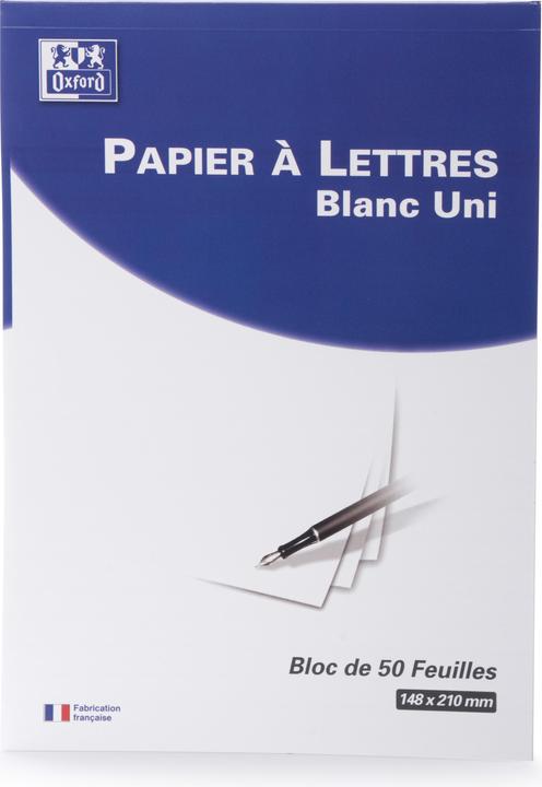Image du produit Oxford Bloc-notes, DIN A5, vierge, blanc (A5, Blanc)
