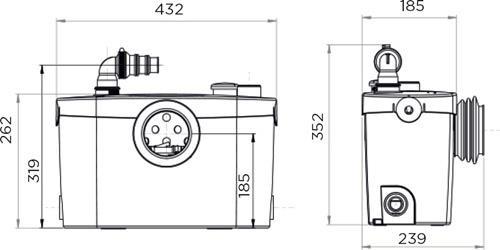 Actual product image SFA SaniPro XR UP small WC lifting unit
