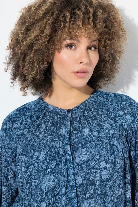 Produktbild Ulla Popken Bluse, Blüten/Schwalben, Rundhals, Langarm (46, 48)