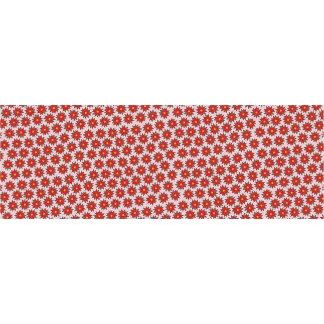 Thumbnail - Partydeco Wrapping paper - Red star of Bethlehem, 70x200cm (1 pkt / 1 pc.)