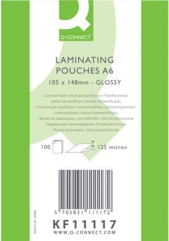 Q-Connect Folientaschen für Laminatoren A6 (A6, 100 Stk., 125 µm)
