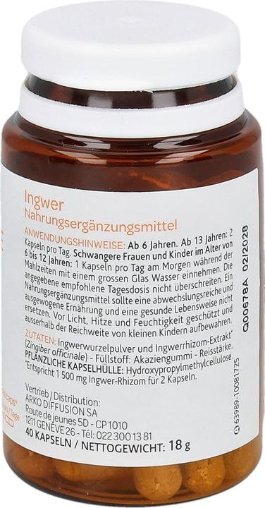 Actual product image Arkopharma Ingwer (40 pcs., Capsules, 42 g)