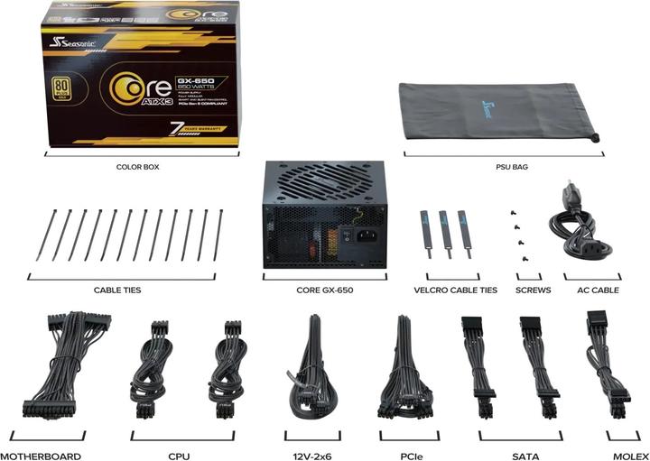 Produktbild Seasonic Netzteil 650W Core GC-650 ATX3 (80+Gold) (650 W)