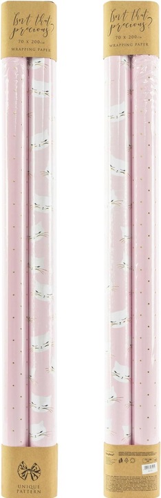 Actual product image Partydeco Gift Wrapping Paper Cat Pink (Wrapping paper, 2 x)