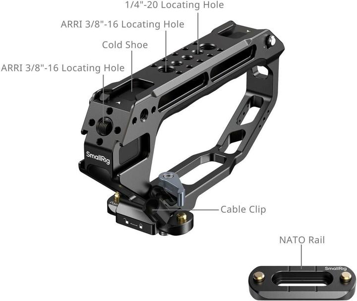 Productafbeelding SmallRig 5661 D-Style Top Handle with NATO Clamp (Greep)