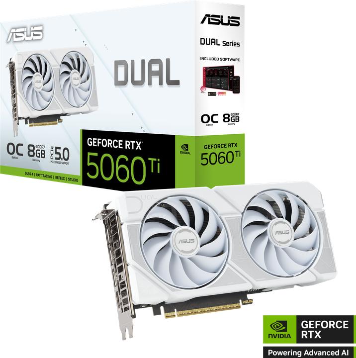 Produktbild ASUS DUAL-RTX5060TI-O8G-WHITE 8GB GDDR7 HDMI DP (8 GB)