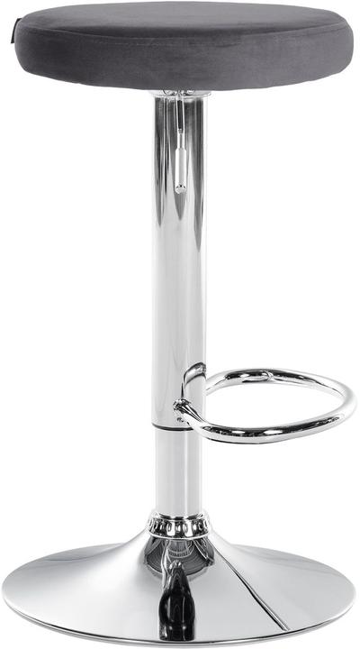 Produktbild Swisshandel24 2er Set Barhocker Ponte Samt chrom, dunkelgrau