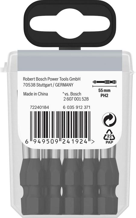 Produktbild Bosch Professional Zubehör PRO Phillips Impact Bit, PH2, 55 mm, 15-tlg. (Kreuz Phillips PH)