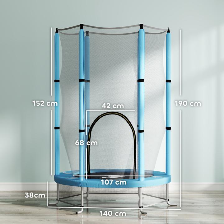 Aiyaplay Kinder Trampolin Stahl, Kunststoff Hellblau (140 cm)