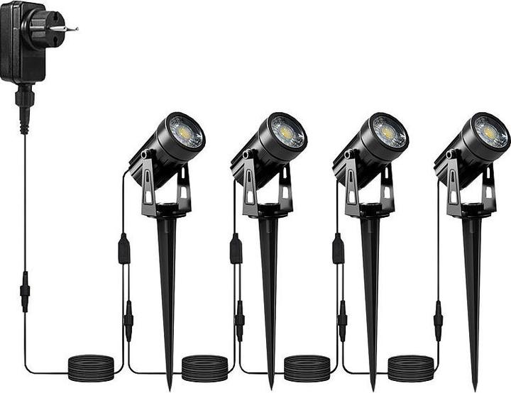 Produktbild Luminea 4er-Set Aluminium-Gartenspots (212.50 lm, IP65)