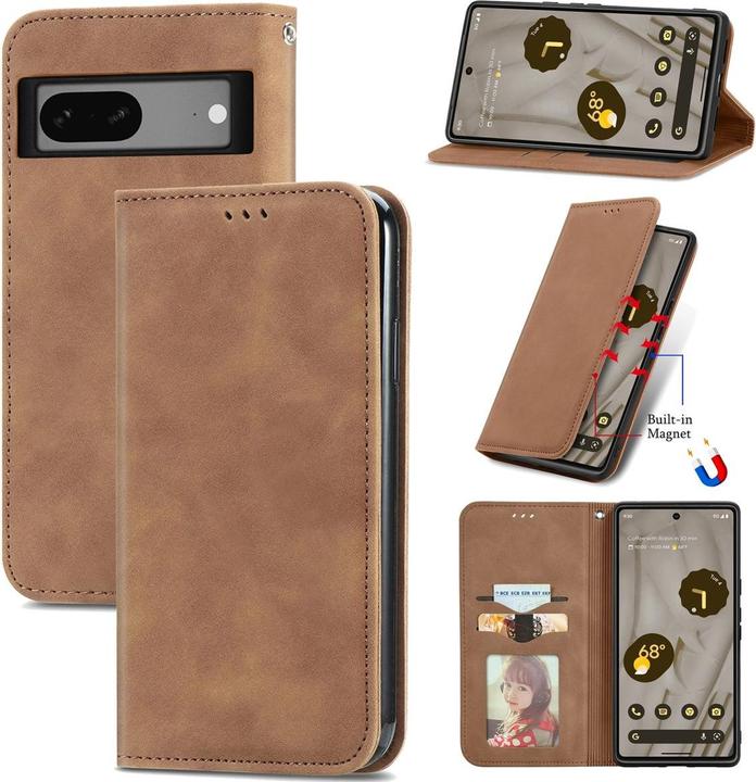 Actual product image König Design Case Mobile Protection for Google Pixel 7A Case Cover Flip Pocket Wallet Cases New (Google Pixel 7a)