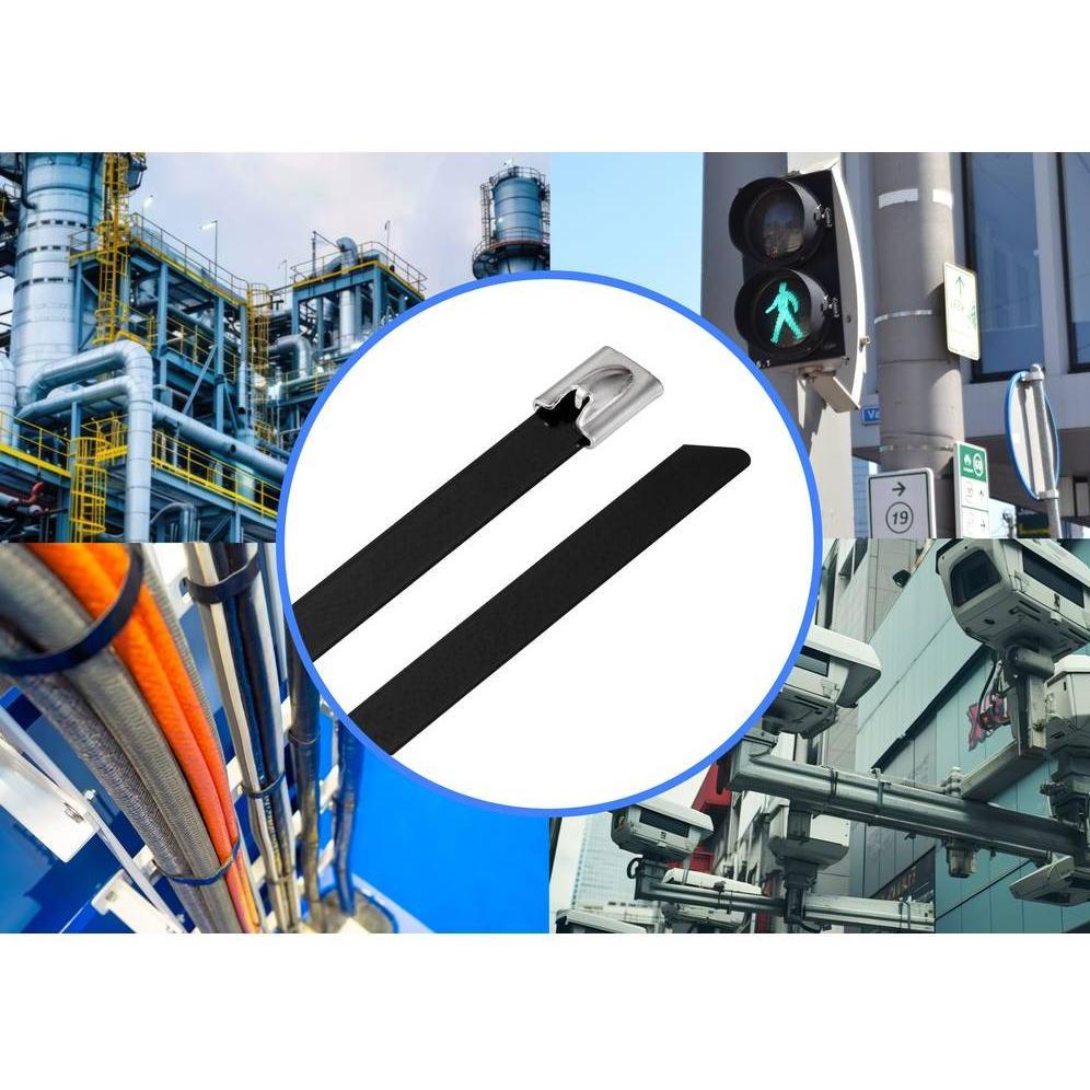 Tru Components, Kabelbinder, TC-12647616 Stahlkabelbinder 360 mm 7.9 mm AISI 304 mit Beschich (Metallkabelbinder, 360 mm...